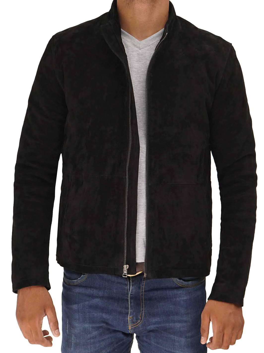 Bond Men's Black Casual Suede Jacket